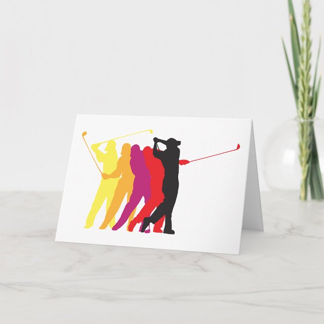 Färgrik golfswing Siluett Golfare Kontur Kort (Skapare uppladdad)