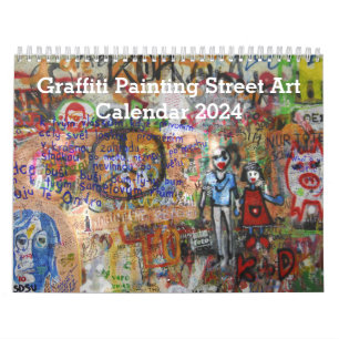 Färgrik Graffiti-målning Gatumålning 2024 Kalender