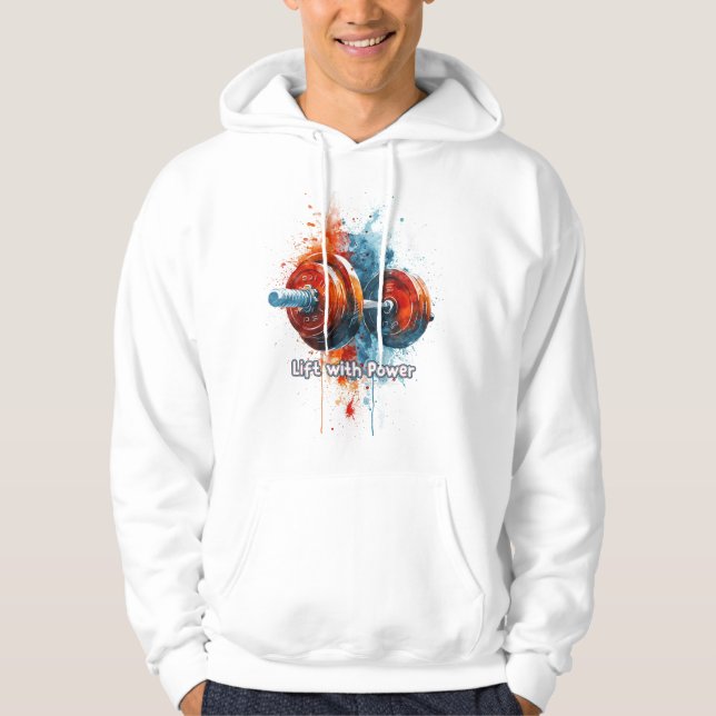 Färgrik Grafik & Text Hoodie (Framsida)
