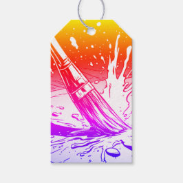 Färgrik Grafisk Stil Pensel Färgfläck Presentetikett