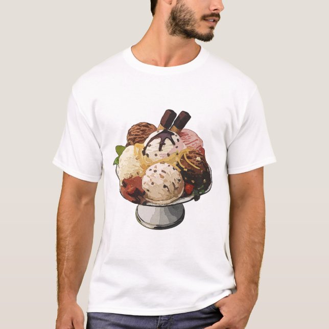 Färgrik Grafisk T-Shirt för Efterrätt (Framsida)