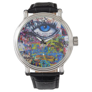 Färgrik grafittigatakonst armbandsur
