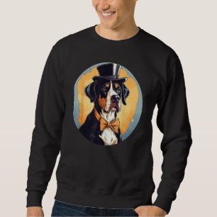 Färgrik Greater Swiss Mountain Dog Pappa Mamma Bäs Lång Ärmad Tröja