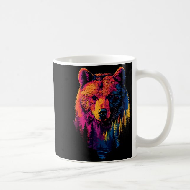 Färgrik Grizzly  Kaffemugg (Höger)
