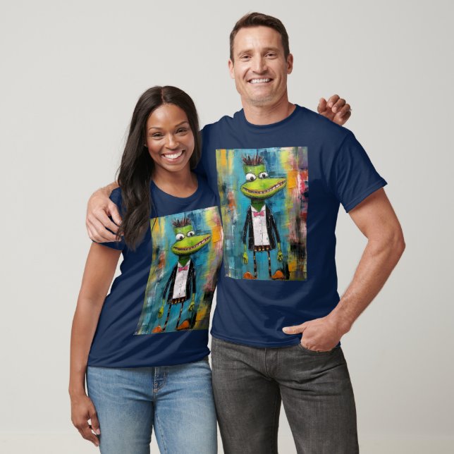 Färgrik Groda Lekfull Pop Art Amfibie  T Shirt (Unisex)