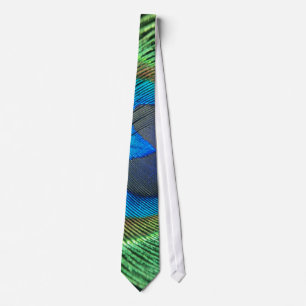 Färgrik grön påfågel slips