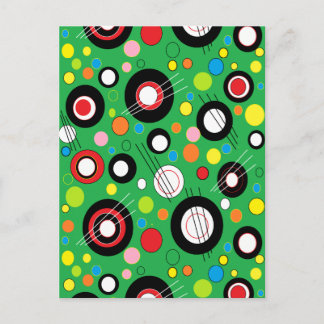 Färgrik Grön Vykort