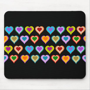 Färgrik groovy hjärtamönstermousepad musmatta