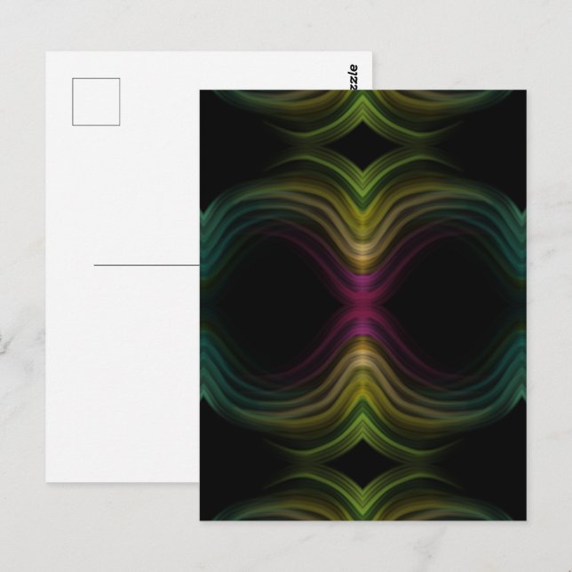 Färgrik Groovy Psykedelisk Mönster Abstrakt Konst Vykort (Fram/baksida)