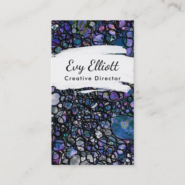 Färgrik Grungy abstrakt konst med cirklar Visitkort (Framsida)