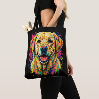 Färgrik gul labrador retriever hund tygkasse