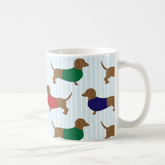Färgrik gullig mugg för kaffe för taxhundklassiker (Höger)