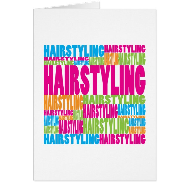 Färgrik Hairstyling Hälsningskort (Framsidan)