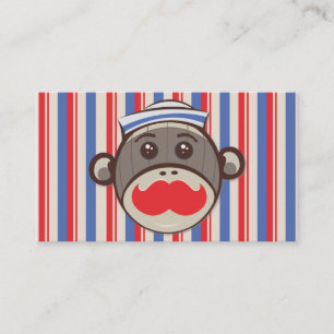 Färgrik Hairstylist för sjömanSockMonkey salong Visitkort