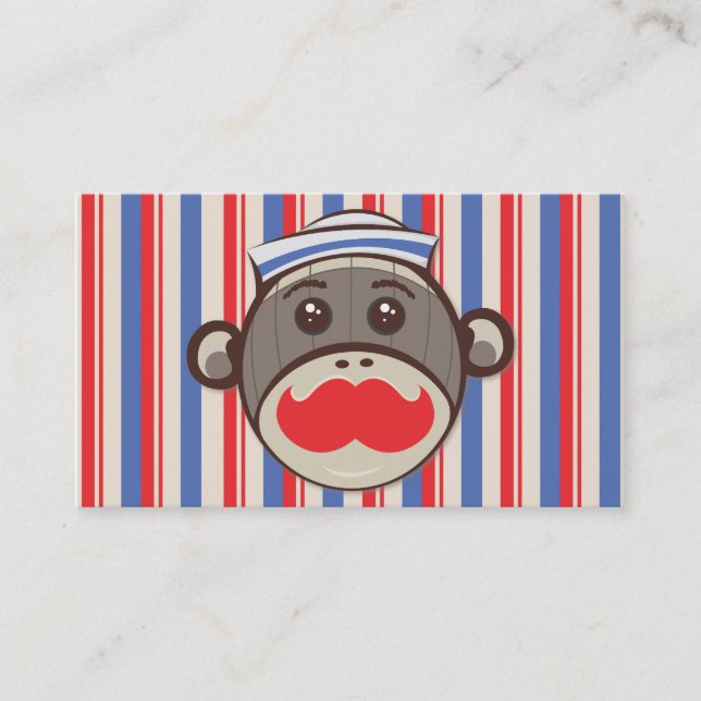 Färgrik Hairstylist för sjömanSockMonkey salong Visitkort (Framsida)
