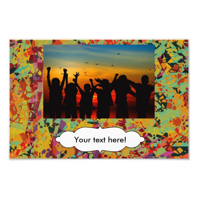 Färgrik hålstruktur fototryck (Framsidan)