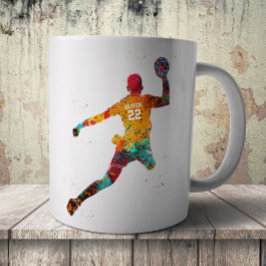 Färgrik handbollsspelare kaffemugg