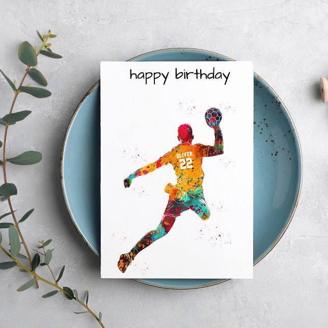 Färgrik handbollsspelare kort (Skapare uppladdad)