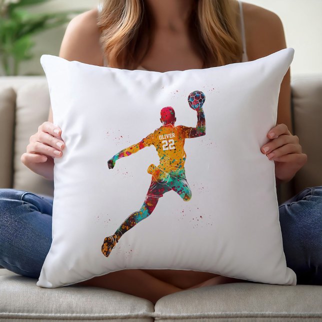Färgrik handbollsspelare kudde (Skapare uppladdad)