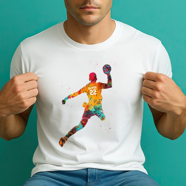 Färgrik handbollsspelare t shirt (Skapare uppladdad)
