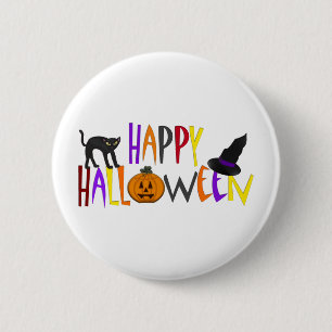 Färgrik happy halloween knapp