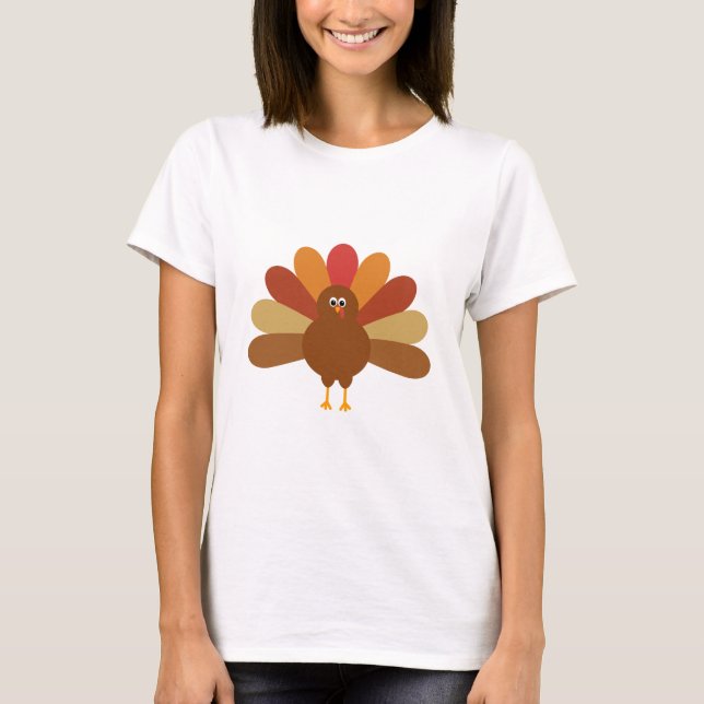 Färgrik happy thanksgiving Turkiet Tee Shirt (Framsida)