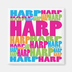 Färgrik harpa magnet
