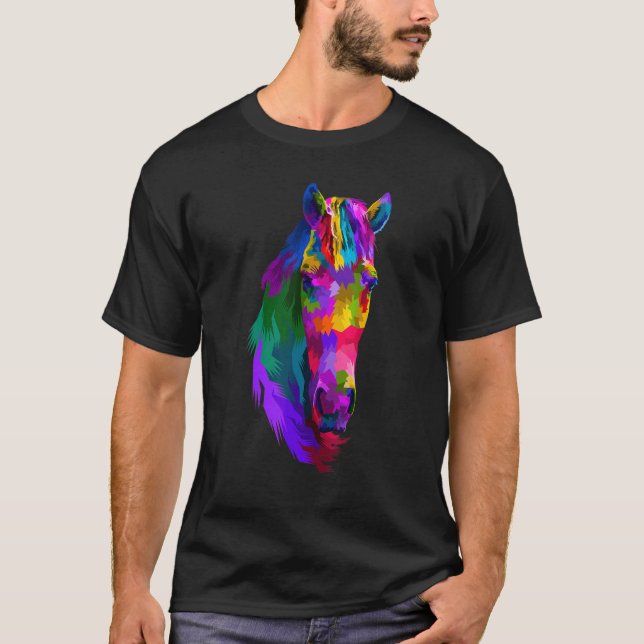 Färgrik Häst Grafik 3 T Shirt (Framsida)