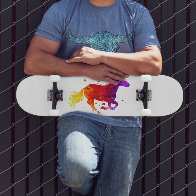 Färgrik häst mini skateboard bräda 18,5 cm (Utomhus 3)
