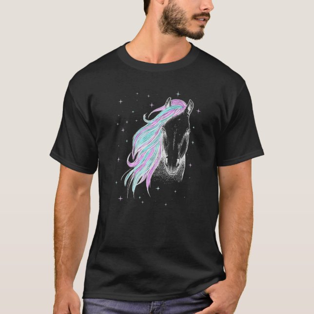 Färgrik häst t shirt (Framsida)