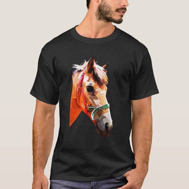 Färgrik Hästgrafik T Shirt (Framsida)