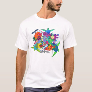 Färgrik hawaiansk T-tröjadesign Tee