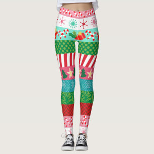 Färgrik helgdagranddamasker leggings