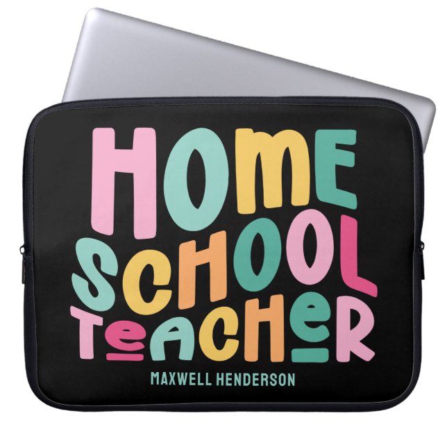 Färgrik hemmaskolelärartextdesign laptop fodral (Framsidan)