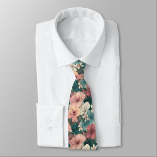 Färgrik Herrmode Tropiskt Blommöster Slips
