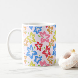 Färgrik Hibiskus, Mönster Av Blommor Kaffemugg