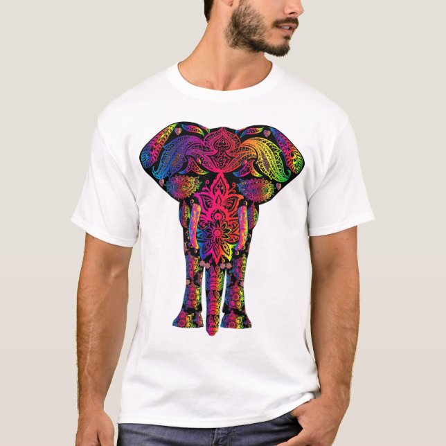 färgrik hinduisk psychedelic tshirt för tee (Framsida)