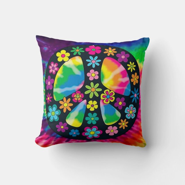 Färgrik Hippie Design Kuddskal Kudde (Framsida)