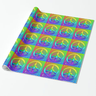 Färgrik Hippiefred som slår in papper Presentpapper