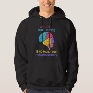 Färgrik hjärna Artificiell intelligens AI för nörd Hoodie