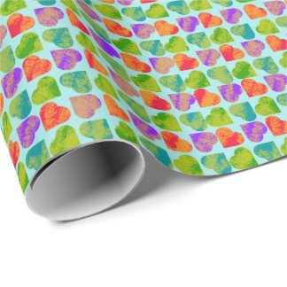 Färgrik Hjärt Tessellation Psykedelisk Popkonst Presentpapper