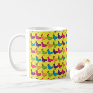 Färgrik hönamugg kaffemugg