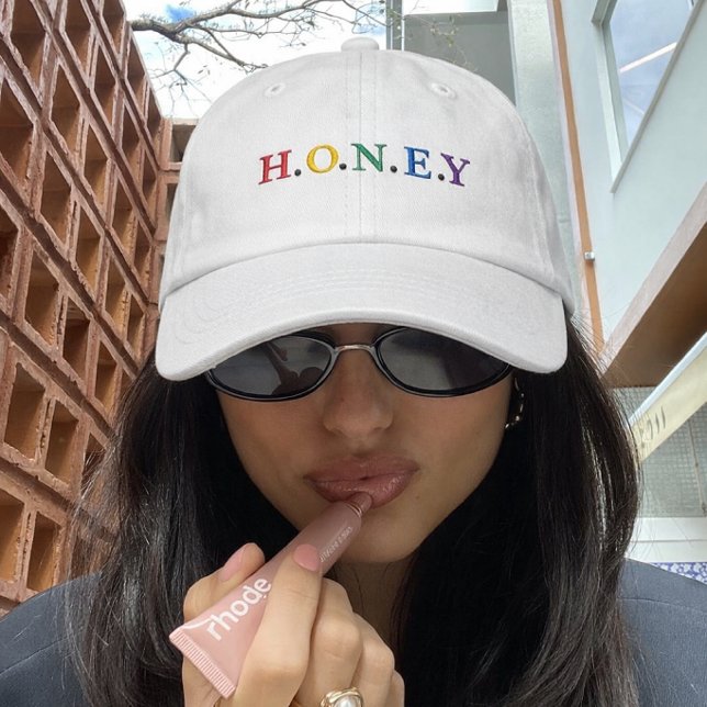 Färgrik HONEY Broderad Basebollmössa Keps (Skapare uppladdad)