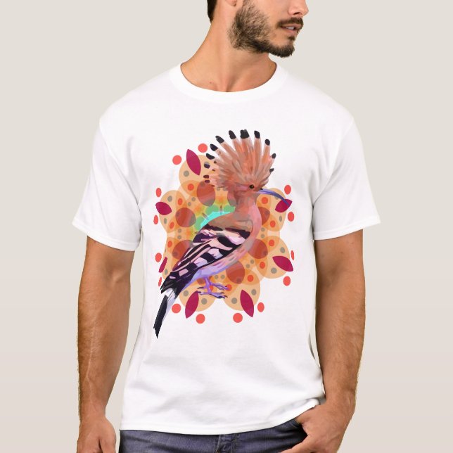 Färgrik Hoopoefågel T Shirt (Framsida)