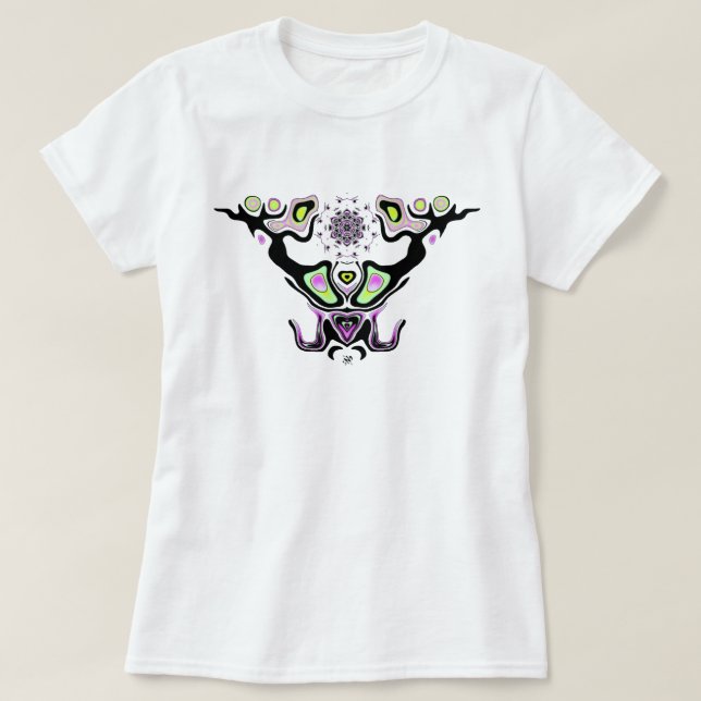 Färgrik hornmantis huvud t shirt (Design framsida)