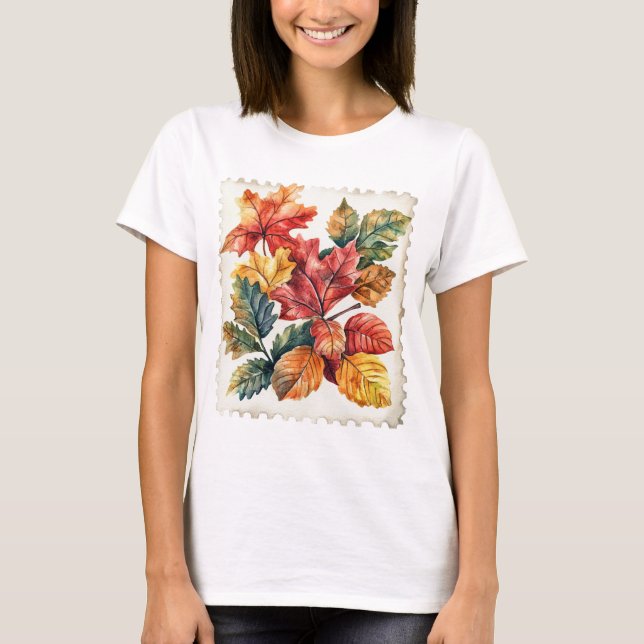 FÄRGRIK HÖST HÖSTLOV POSTFRIMÄRKE T SHIRT (Framsida)