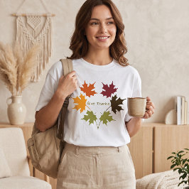 Färgrik Höst Lönnlöv Ge Tack Tacksamhet T Shirt
