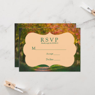 Färgrik höstdagsbröllop RSVP-kort Inbjudningar