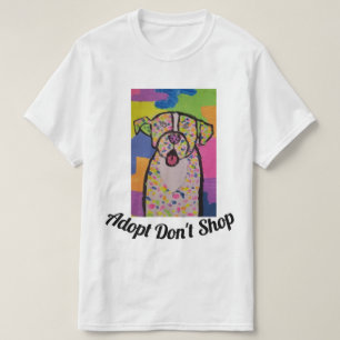 Färgrik hund design på manar t-skjorta t shirt