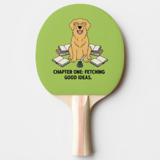 Färgrik hund författare bokälskare bläck spel spor pingisracket
